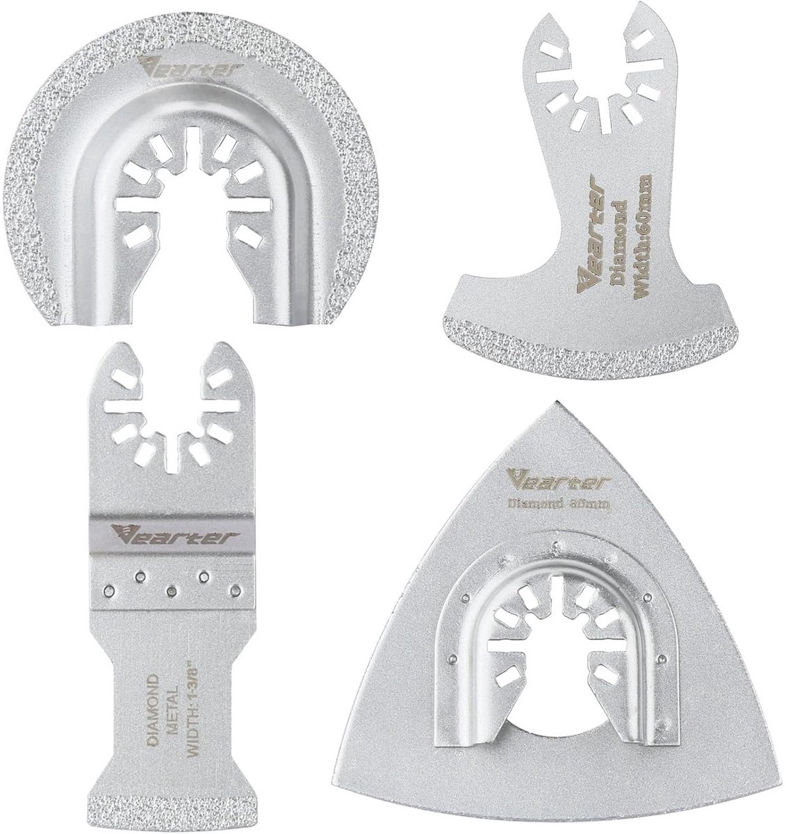 Universele Multitool Zaagbladen Set - 4PCS Diamant Bladenset voor Tegels, Cement en Beton