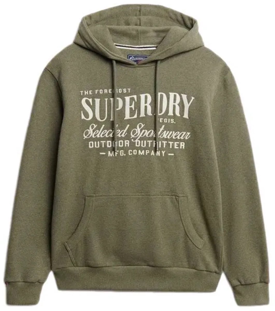 Superdry Outdoor Supply Co hoodie met relaxte pasvorm Heren Hoodies Groen