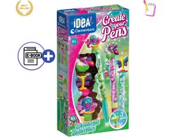 Clementoni Idea Art Mini Factory Butterfly Pen Creators – DIY Vlinder Pennen Maken voor Kinderen – Creatief Knutselpakket met Kleurrijke Inktpatronen, Vlinderfiguren en Decoraties – Speelgoed 6 jaar - Voor Creatieve Jongens en Meisjes Met Ebook