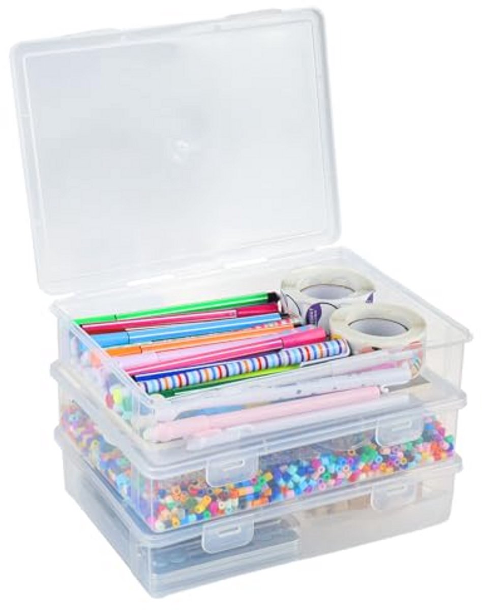 Stapelbare Pennenorganizer - Set van 4 Kunststof Kantoorbenodigdheden