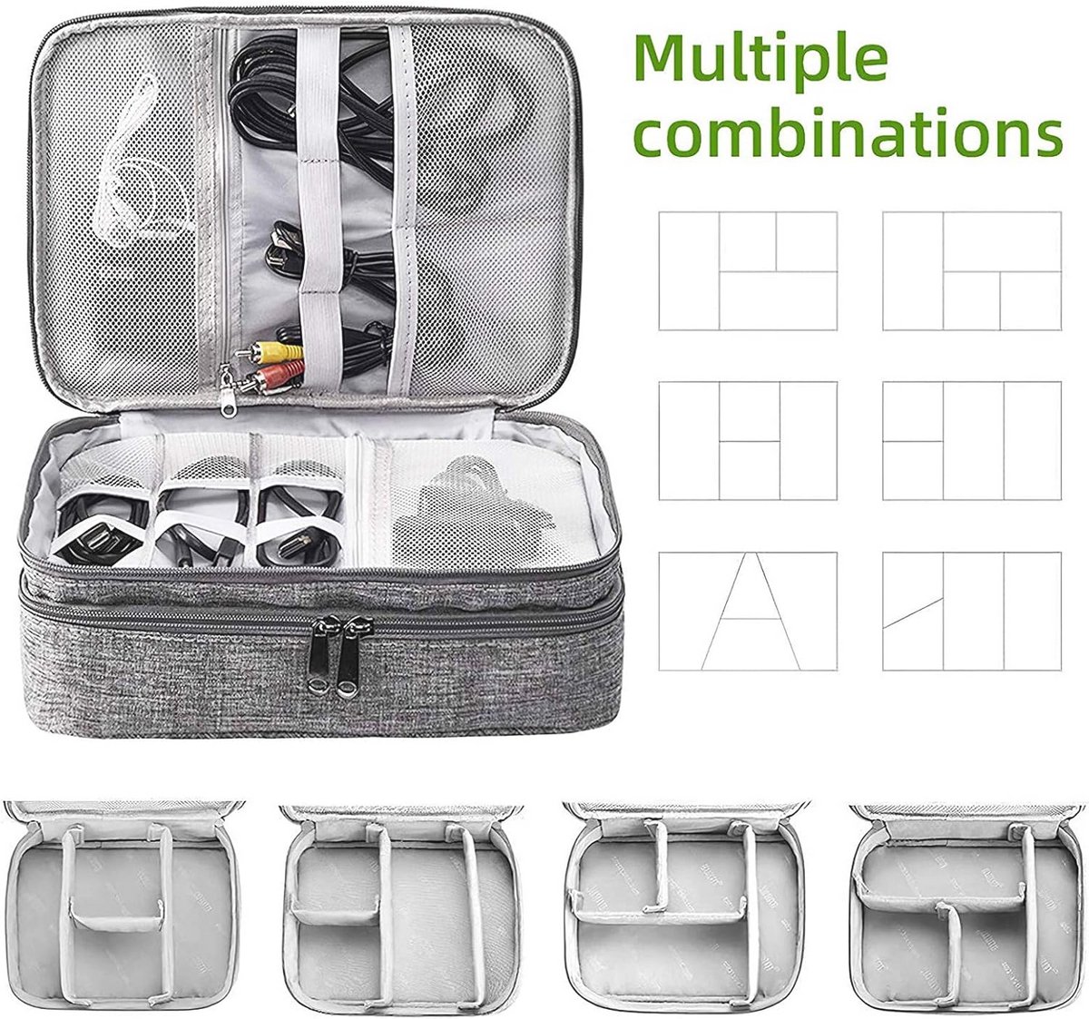 Universele Elektronica Accessoires Organizer Tas - Waterdicht en Draagbaar voor Kabels, Opladers en Powerbanks – foto 6