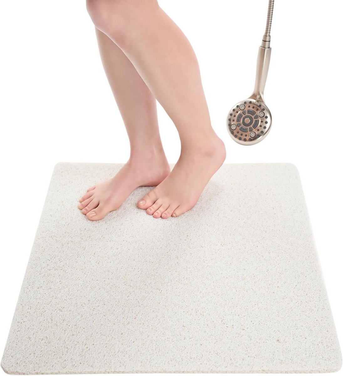 Antislip Badkamermatten voor Douche en Bad - Veilig en Comfortabel (Wit 24 x 24)