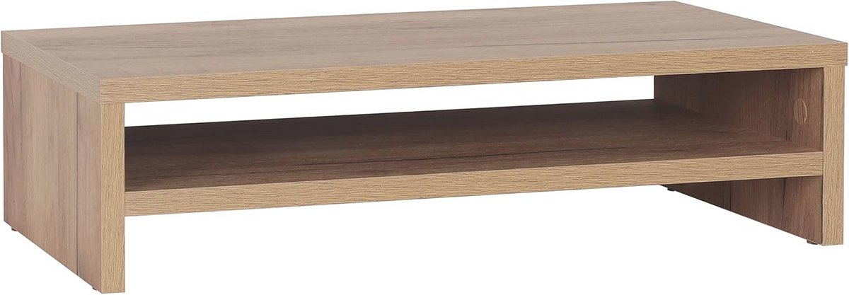 Monitorstandaard Bureau PC Scherm Verhoger Eiken Bruin 54 x 26 x 14 cm