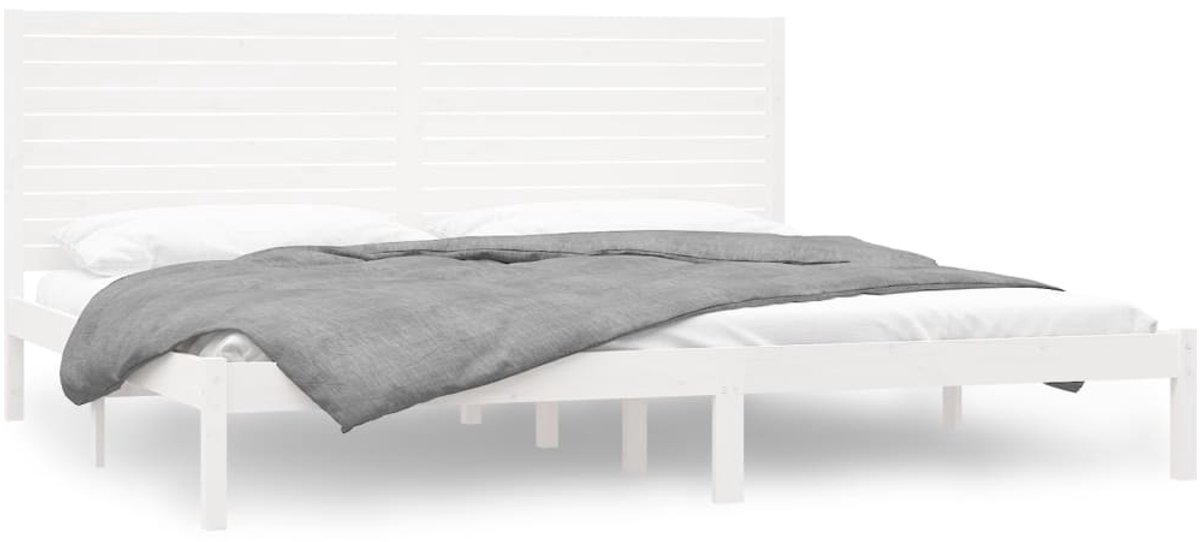 Tweepersoonsbed | Dubbelbed | Volwassenenbed | Bedframe massief hout wit 200x200 cm