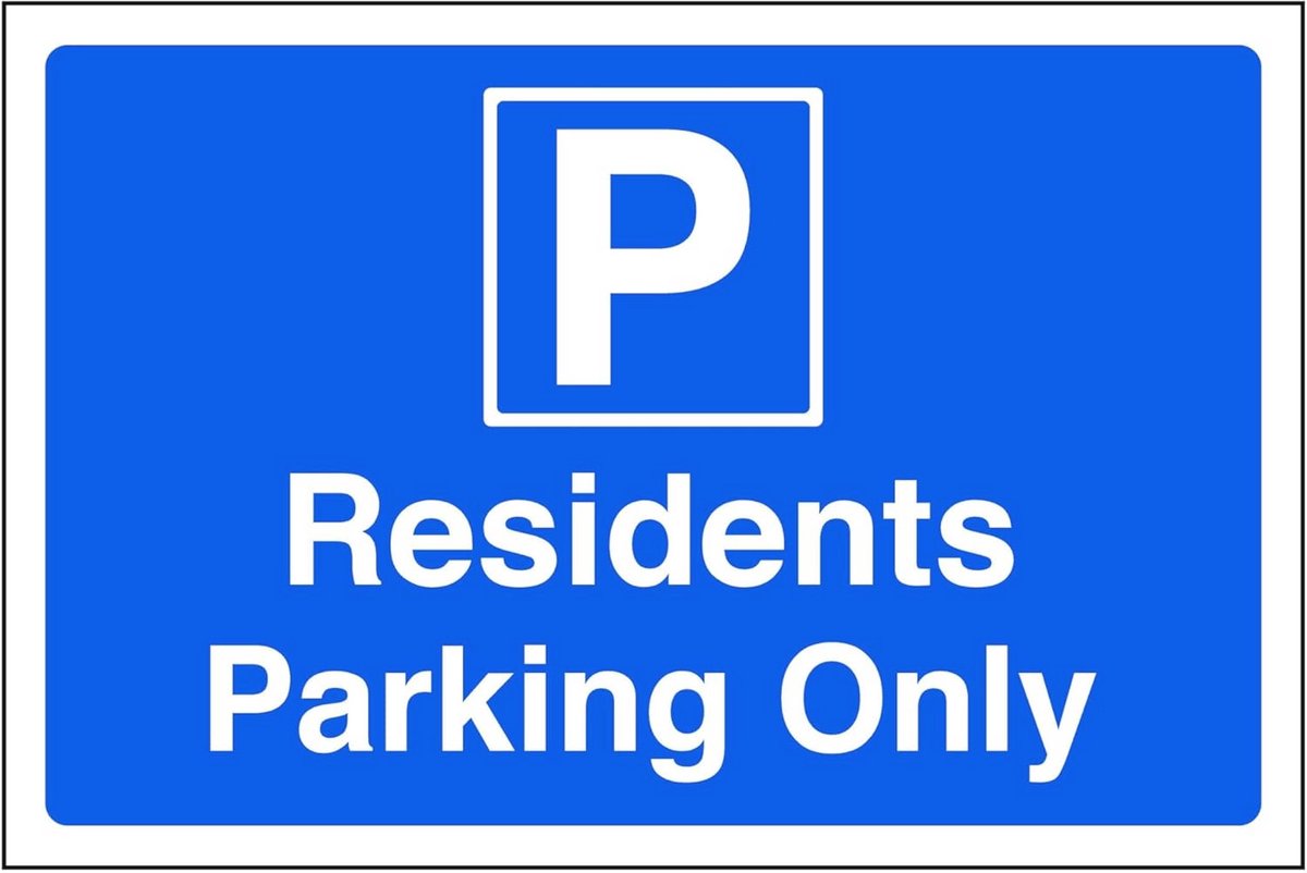 Parkeren voor bewoners - Veiligheidsbord - 3mm Aluminium Dibond - 600mm x 400mm