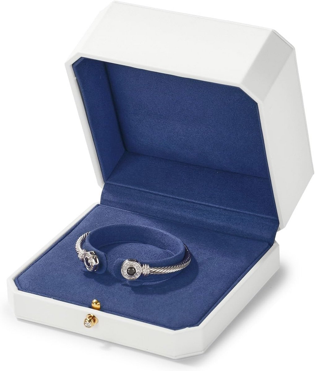 Octagonale PU Leren Armbandendoos voor Verjaardag, Valentijnsdag en Jubileum