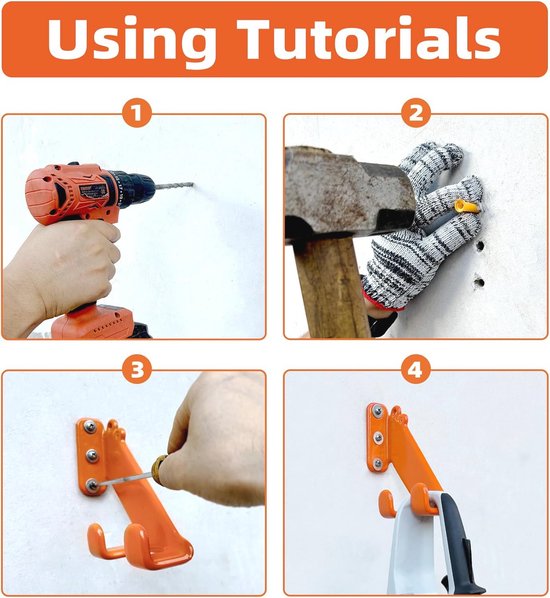 Set van 2 Zware Chainsaw Muursteunen - Ideaal voor Garage Organisatie — afbeelding 3