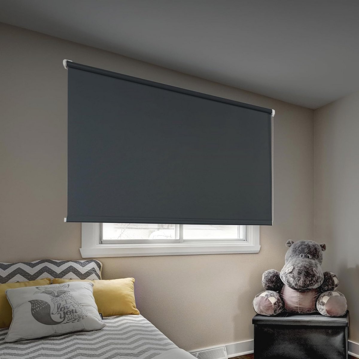Verduisteringsrolgordijn zonder boren - Ideaal voor kiepramen, 60 x 180 cm, Totale verduis
