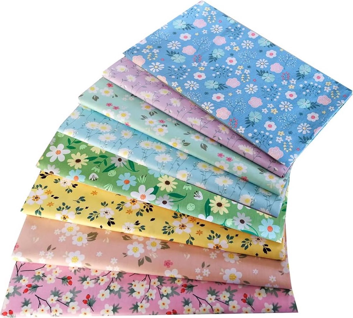 Stunq® Set van 8 Katoenen Stoffen voor Naaien, Patchwork en Mondmaskers, 46 x 56 cm