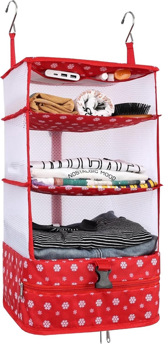 Stunq® Opvouwbare Hangende Kledingkast Organizer met 3 Lagen en Waterdichte Functie voor Reizen