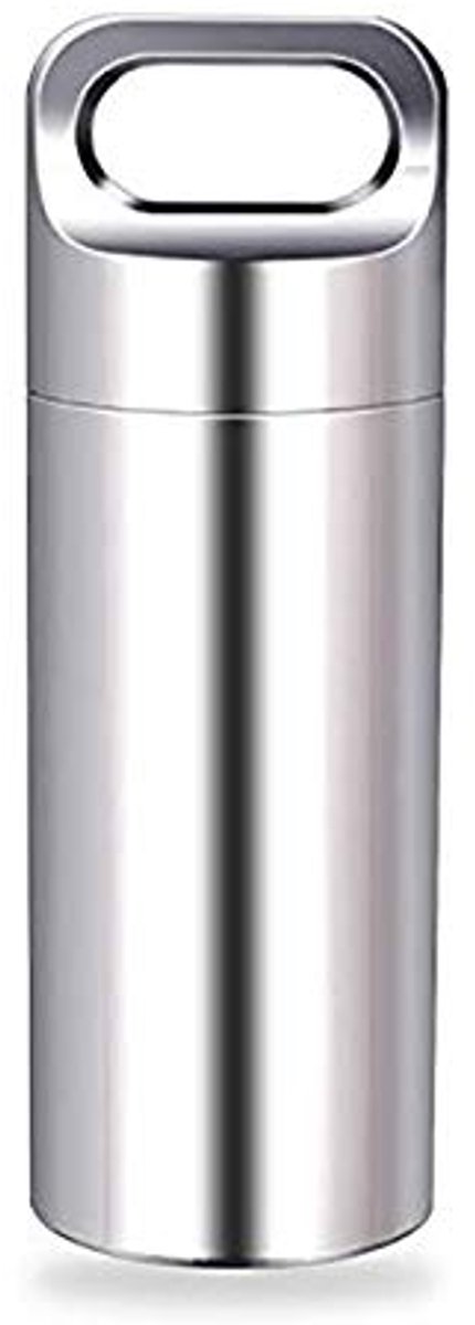 Tooloflife Mini waterdichte Roestvrij Staal Pillendoos Fles Case voor Outdoor Survival Opslag