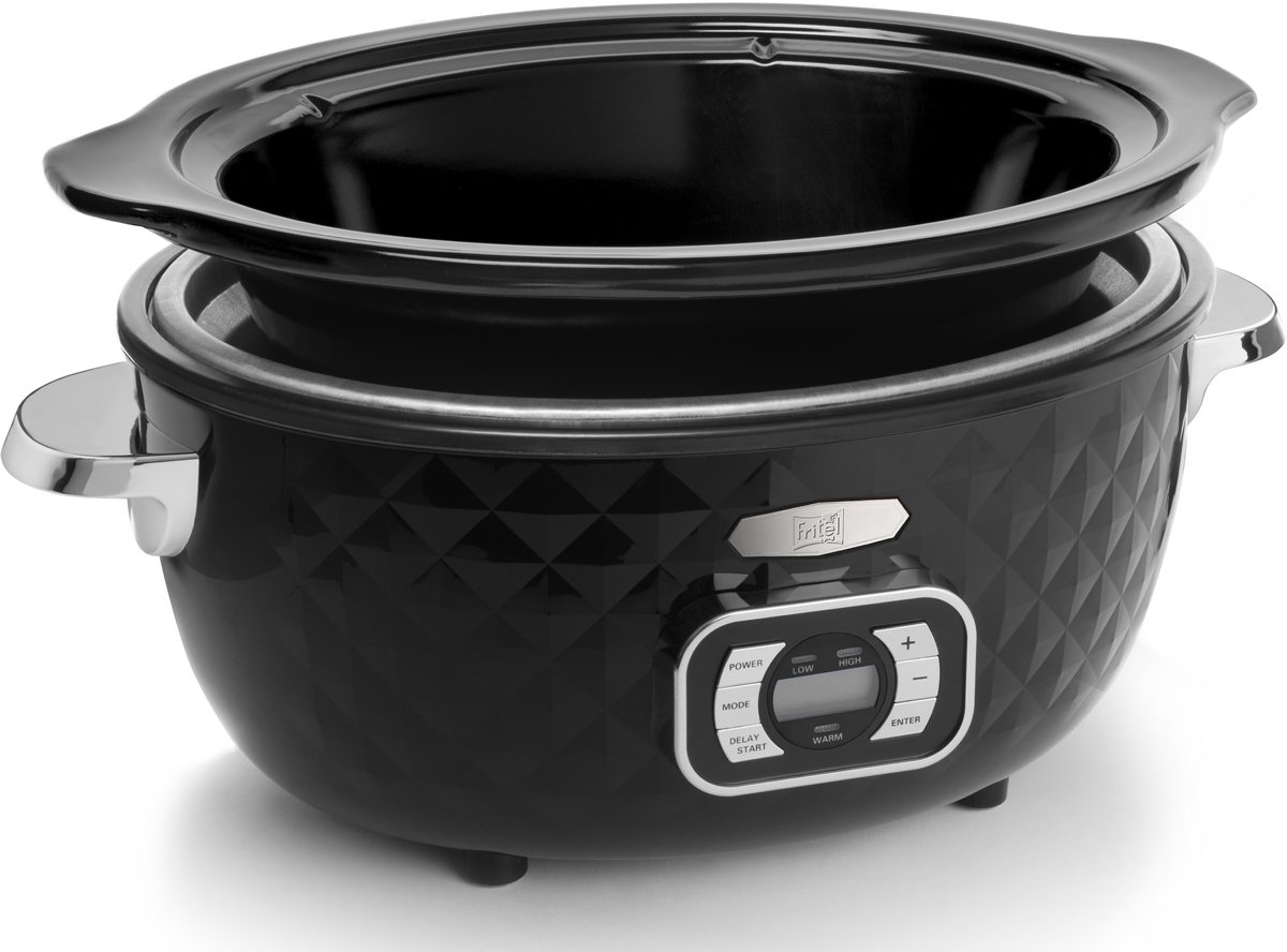 FRITEL Slow Cooker SC 2395 - Elektrische Stoofpot / Crock Pot - 5,5L - 210W - 4 tot 8 Pers. - Keramische pot - 4 Warmtestanden - Display – foto 8