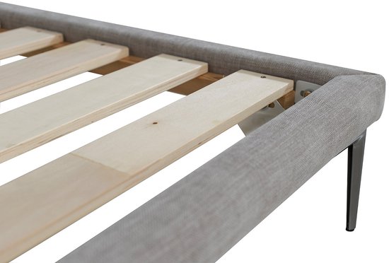 Lit Maison Céphy 160 x 200 cm - Tissu - Gris marbré - RIMOTA par Maison Céphy L 178 cm x H 104 cm x P 216 cm