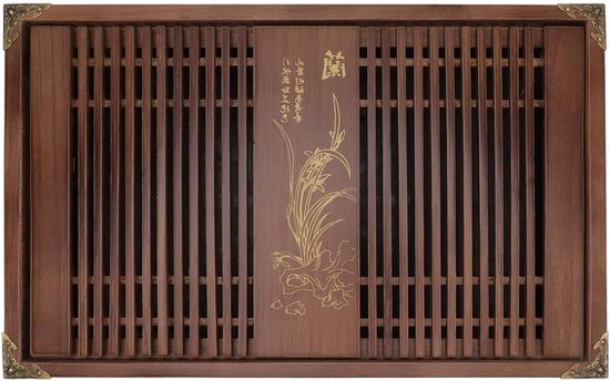 Chinese Gongfu Tea Tray, Drainage Type Tea Tray, Ceramic Tea Tray, Traditional Chinese Style Serving Tray Kung Fu Tea Accessory, for Home Office (C
