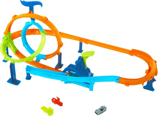 Hot Wheels Stuntbanen Snelle Lanceringscycloon Baanset en metalen speelgoedauto van Merkloos — afbeelding 3