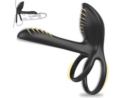 Daity Cockring Vibrerend voor Mannen – 10 Vibratiestanden met Afstandsbediening – Langer Volhouden & Ejaculatie Vertragen – Seksspeeltje voor Mannen – Zwart
