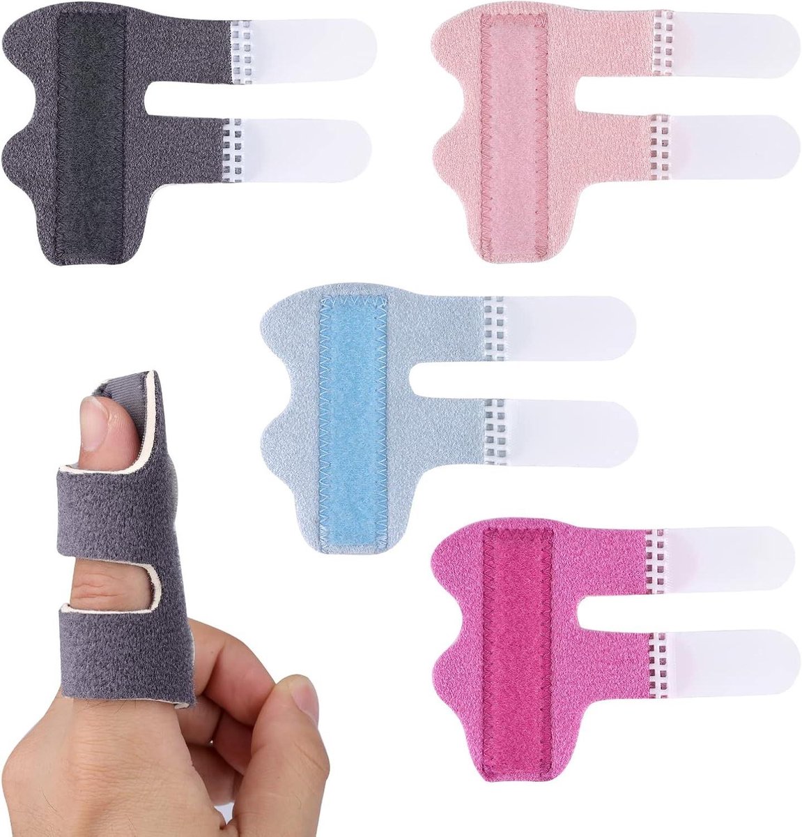 Vingersteunspalken in 4 kleuren - 4 stuks, ergonomisch design, comfortabel en verstelbaar.