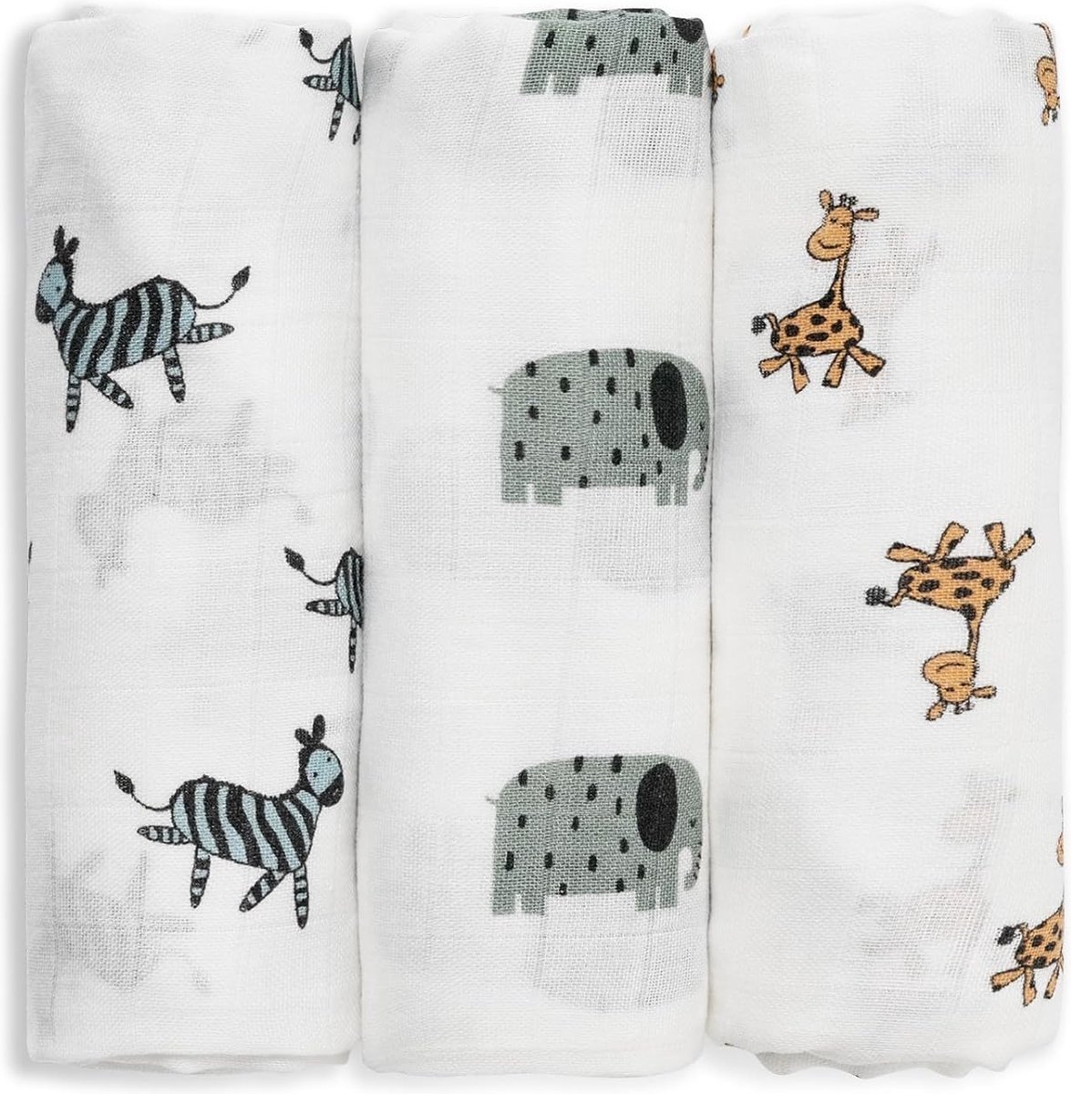Stunq® Mousseline doekjes voor baby's, 6 stuks katoenen spuugdoekjes 70 cm x 70 cm, absorberend en ademend en ideaal voor het reinigen, afvegen en bedekken van pasgeborenen