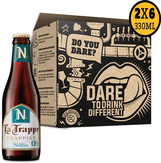 La Trappe Nillis 0.0% Alcoholvrij Bier - 12-pack Fles 33cl - Nederlandse Craft Bier