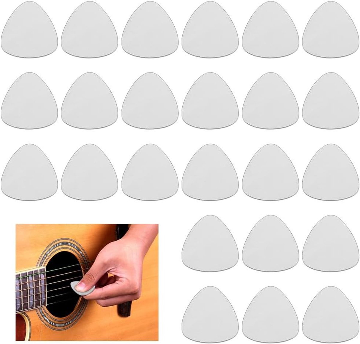Provento - Set van 24 metalen gitaar plectrums voor elektrische gitaar, bas en Ukulele 0.8 mm dik
