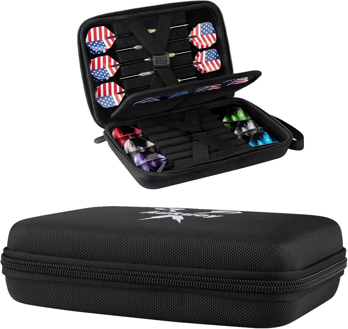 Dart Bag - Voor 12 Darts - Dart Accessoires - Darts Pouch - Portable Dart Case - Stijlvol Zwart