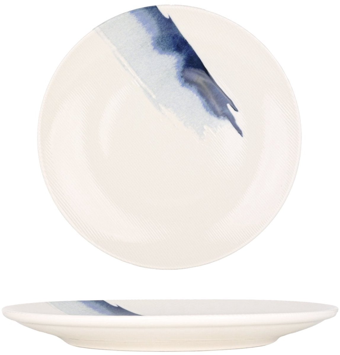 Bonna Dinerbord - Blue Wave - Porselein - 25 cm - set van 6