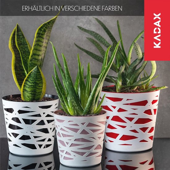 KADAX Pot de Fleur Pot Décoratif Rond en Plastique Pot Décoratif Pot de Fleurs pour Plantes de Balcon Pot de Fleur d'intérieur Pot de Fleur Léger Pot de Fleur Moderne (17 cm, Couleurs Pêche)