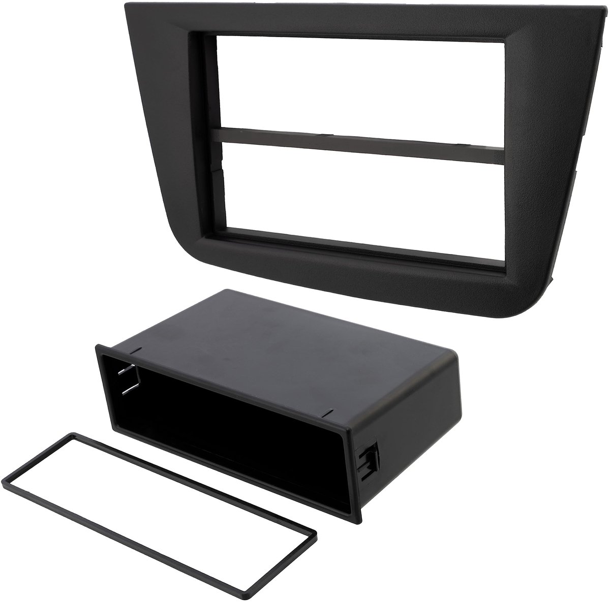C24514 Frame/faceplate/2 ISOadapter voor autoradio kunststof compatibel met Seat Altea 2004+, Altea XL 2006+, Toledo 20042009