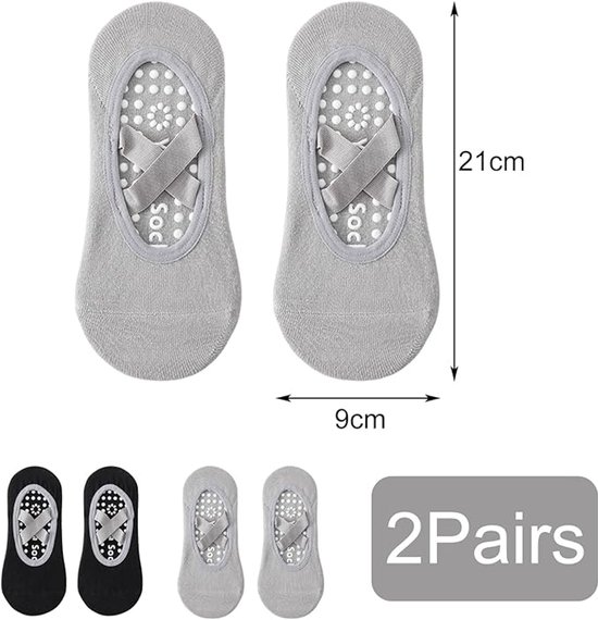 Yogasokken (2 paar) - Antislipsokken - Dames antislip yogasokken - Maten 35-41 - Dames Pilatessokken, antislip - Fitness antislip - Geschikt voor Pilates, Dans, Fitness van Merkloos — afbeelding 4