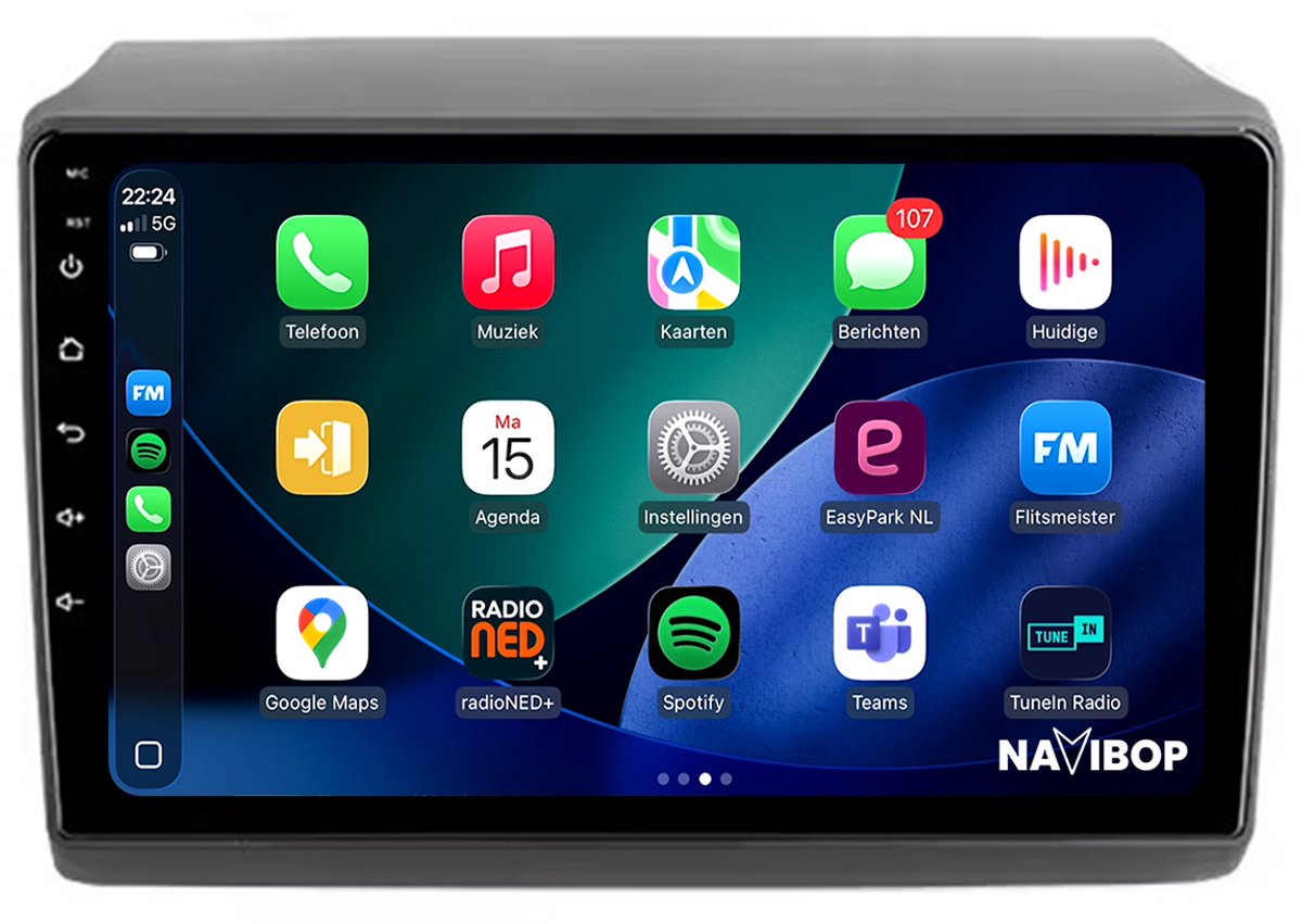 Geschikt voor Citroen Jumper (2006 t/m 2015) | 9 inch Android 15.0 CarPlay autoradio | Draadloos CarPlay & Android Auto | 2GB RAM + 32GB | Externe microfoon | Bluetooth & WiFi | NAVIBOP NB-2185 | Bouwjaar 2006 t/m 2015