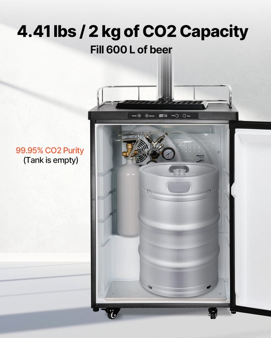 VEVOR CO2-Tank CO2-Fles 2kg Legering Cilinder met DIN477-Ventiel（Lege Fles） — afbeelding 5