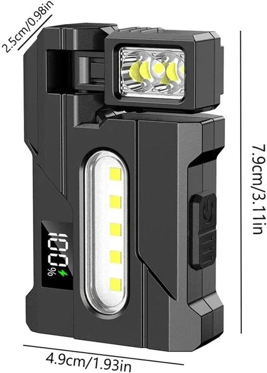 Lampe de poche pliable magnétique main image 0