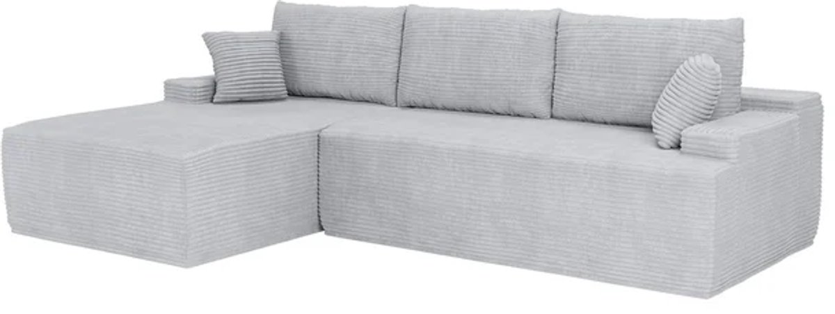 Coredo Bank - Corduroy bekleding - Links - Lichtgrijs