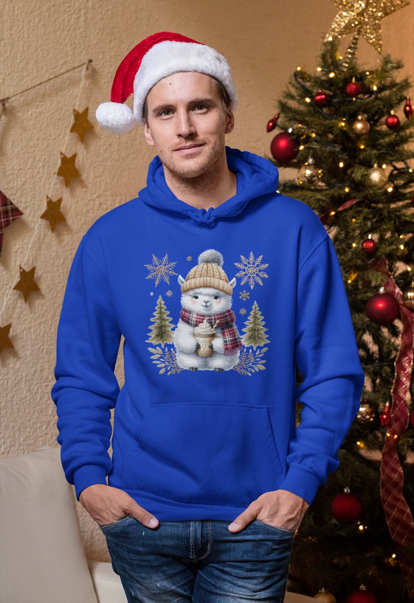Cozy Llama - Kersttrui - Kerst Trui Blauw - Grappig Kersttrui - Maat XXL - Limited Edition