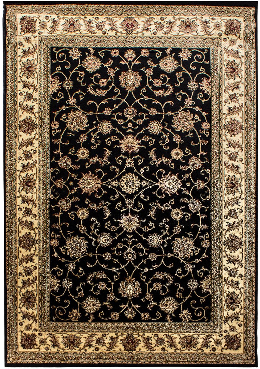 Marrakesh – Klassiek Vloerkleed – Zwart – Laagpolig & Oosters Design – 200x290 cm