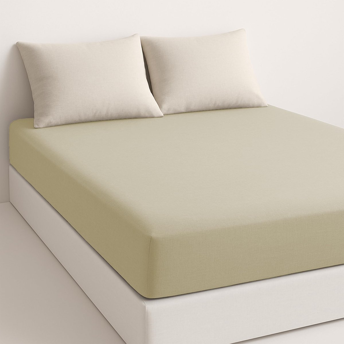 Unyqoos Ademend en zacht hoeslaken van microvezel voor matrassen tot 28 cm hoog beige