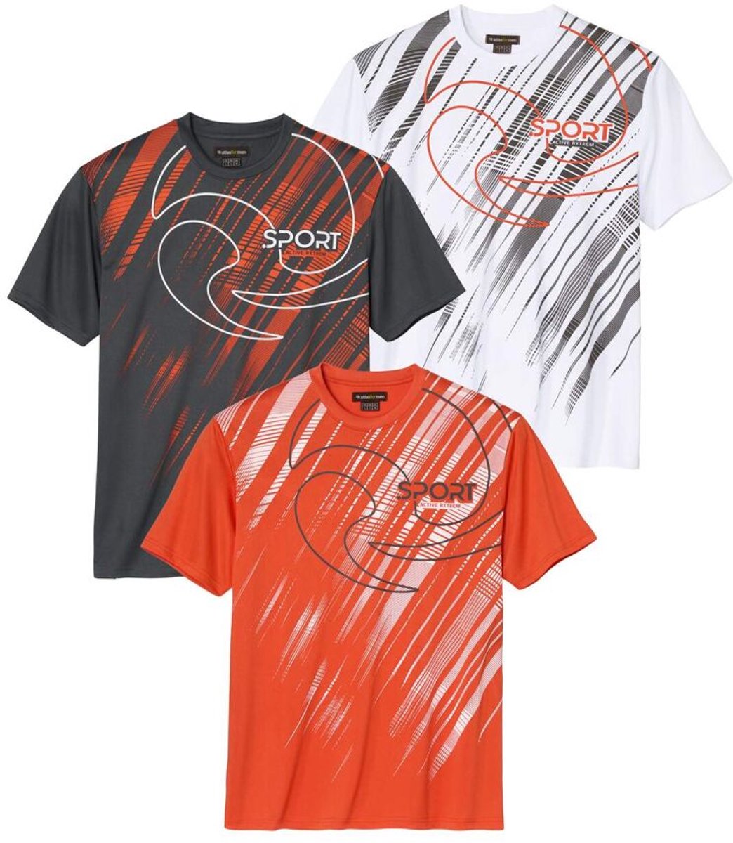ATLAS FOR MEN - Set van 3 T-shirts Active Sport - Heren - Verkrijgbaar in grote maten - 5XL