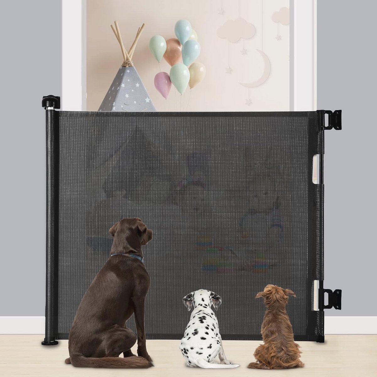 Intrekbaar traphekje voor beveiliging - Veiligheidshek voor trappen en gangen - 140 x 86 cm - Perfect voor binnen en buiten