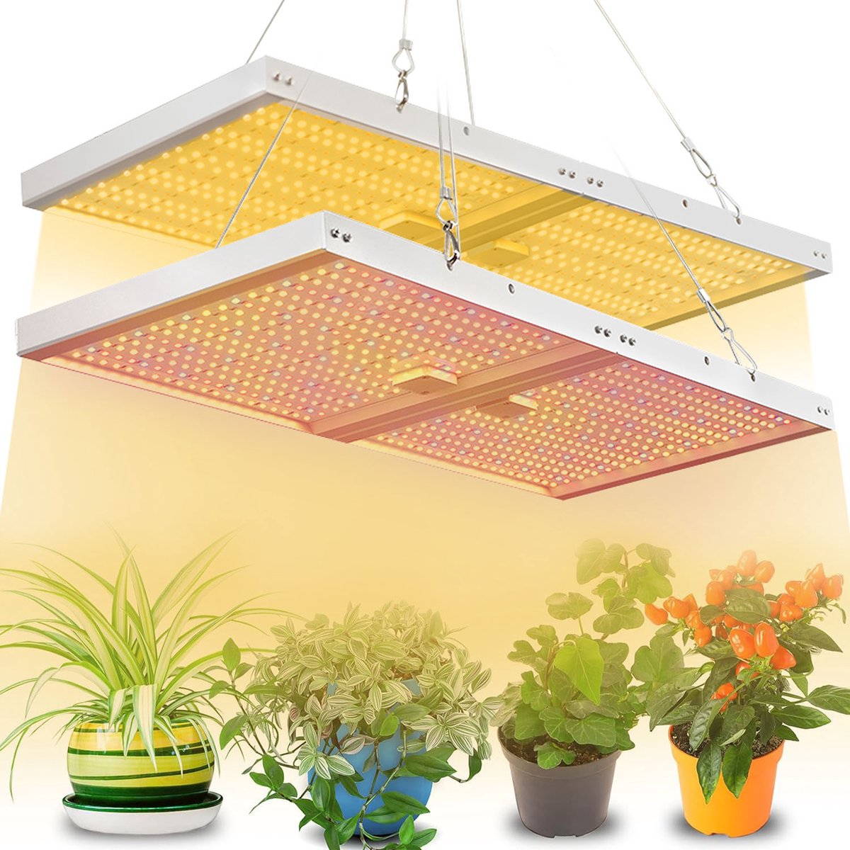 MUPOO LED groeilamp 120W - Kweeklamp led full spectrum voor planten - 3 lichtmodi, timer 10 niveaus dimbaar met afstandsbediening - inklapbaar ontwerp - voor binnenplanten, grote en hoge planten