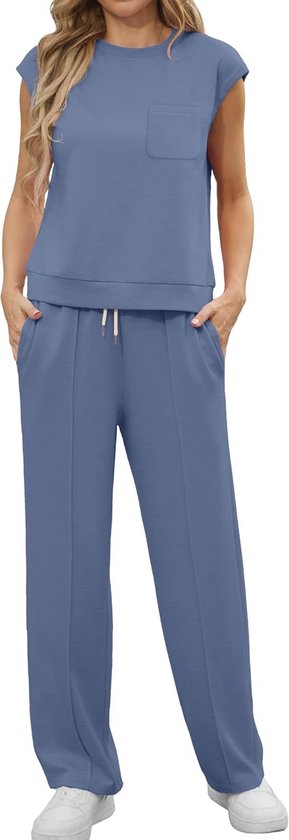 Ensemble de sport deux pièces pour femmes - Outfit casual d'été avec manches courtes et jogging