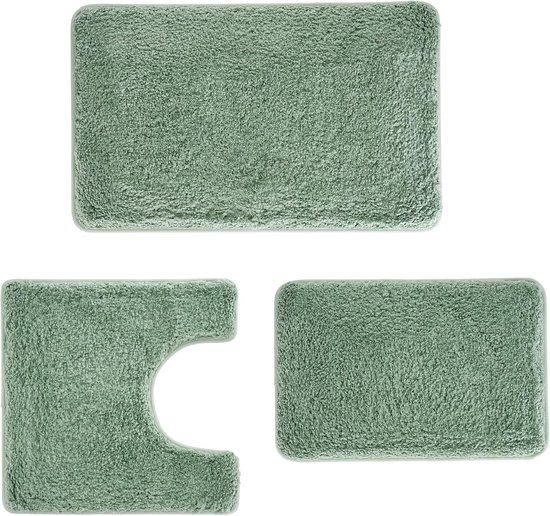 Tapis de salle de bain ensemble 3 pièces - absorbant doux - matériau microfibre - tapis en U pour toilettes - semelle en caoutchouc antidérapant - tapis de sol renforcé - exclusif pour la salle de bain - Oranje - 40 x 60 cm