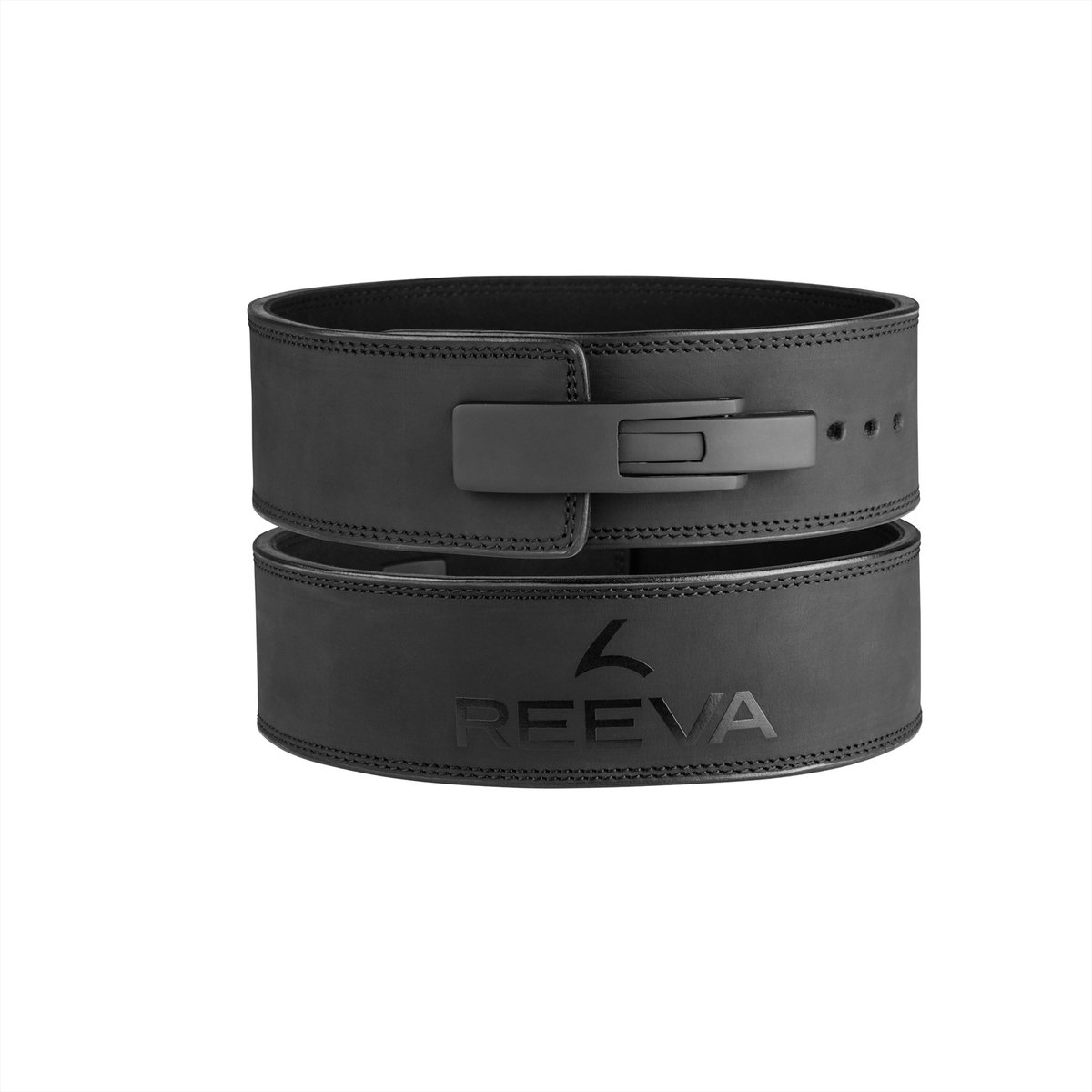 Reeva Lifting Belt - Zwart Lederen Powerlift Riem in Maat S - Lever Belt geschikt voor Crossfit, Powerlifting, Fitness en Bodybuilding - Lifting Belt voor Heren en Dames