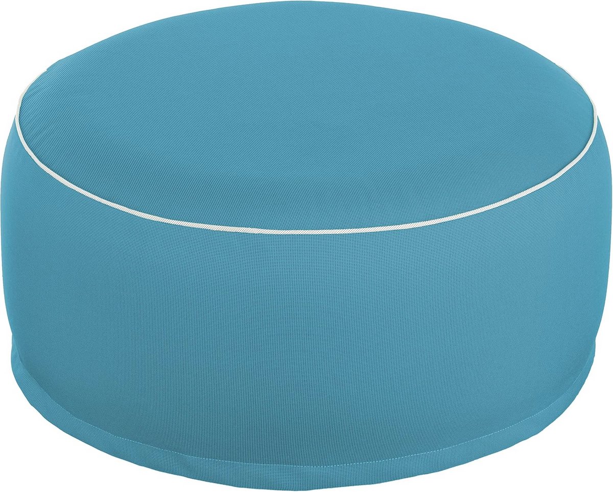 Opblaasbare poef voor binnen en buiten - waterafstotend en weerbestendig - ideaal voor tuin, terras en strand - diameter 55 x 25 cm