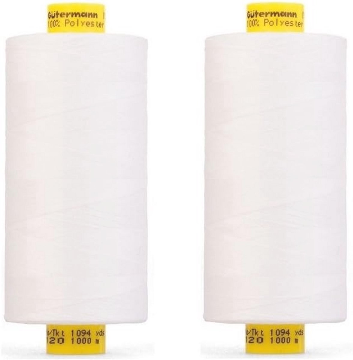Naaigaren Set van 2 - 1000m UV-bestendig Polyester (Wit)