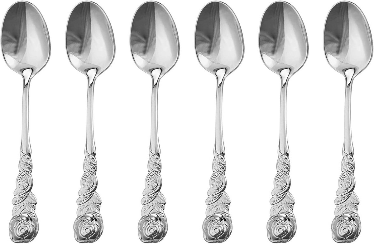 Espressolepelset 6 stuks van roestvrij staal - vaatwasmachinebestendig