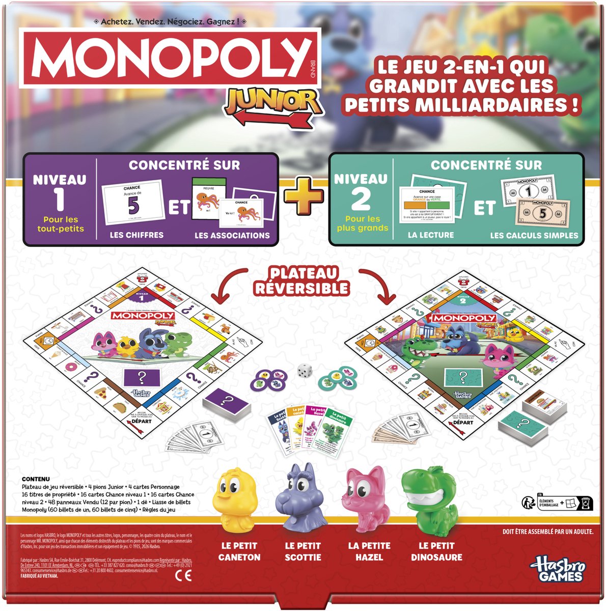 Monopoly Junior-bordspel - 2 spellen in 1 - Fransie Editie — afbeelding 8