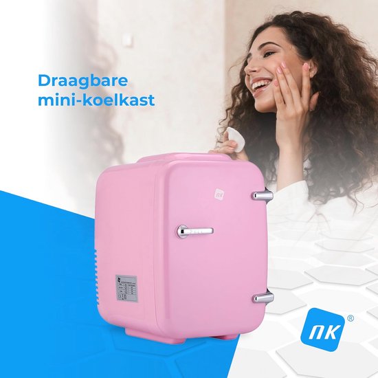 Draagbare Mini Koelkast 4 Liter - Koelen en Verwarmen, Voor Cosmetica en Frisdranken, Roze — afbeelding 2
