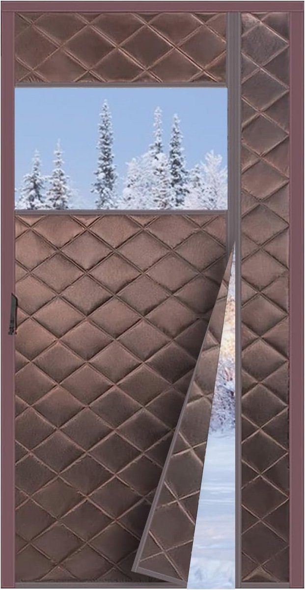 Thermisch geïsoleerd deurgordijn met magneten - Zijopenend scherm voor warmtebehoud en geluidsisolatie 90 x 200 cm