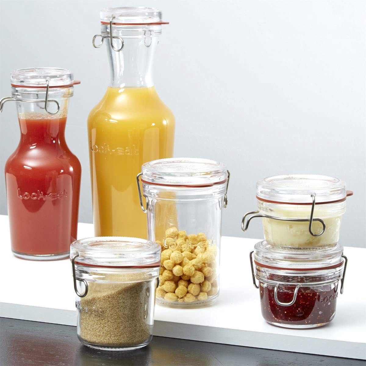 Glazen Opbergpot met Deksel en Klem, Transparant