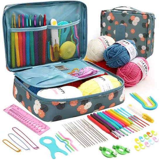 2-* Set Haakpakketten voor Beginners, Startershaakset Alles-In-Één Volledige Haakset Leer Haaken met Stap-voor-Stap Videotutorials - Vos en Konijn